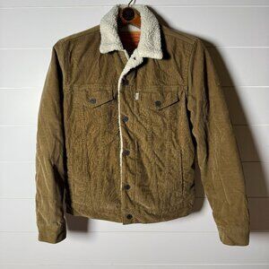 Levi Strauss & Co Brown/Nubuck Corduroy Sherpa Lined Trucker Jacket Size Small